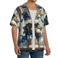 thumbnail image 2 of Kdxio Men's Hawaiian Shirt for Men Short Sleeve Shirt Exotic Blue Cat Summer Casual Holiday Beach Button Down T-Shirts, 2 of 5