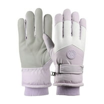 Fleece-Lined Waterproof Ski Gloves Thermal Touchscreen PU Winter Warm Anti-Slip Outdoor Riding Gloves for Men & Women