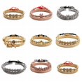 thumbnail image 3 of Pulsera tejida con corona de bolas de circonio personalizada Pulsera de acero inoxidable con caracteres romanos Pulsera de acero de titanio para hombre negra, 3 of 5