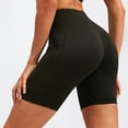 thumbnail image 2 of Pantalones cortos de ciclista para mujer con bolsillos, cintura alta, pantalones cortos deportivos de licra (B, 2 of 4
