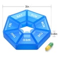 thumbnail image 4 of Moyic Paquete de 2 pastilleros, 7 rejillas de almacenamiento, pastilleros diarios, dispensador de dulces, caja contenedora de organización Almacenamiento y organización del hogar Azul, 4 of 6