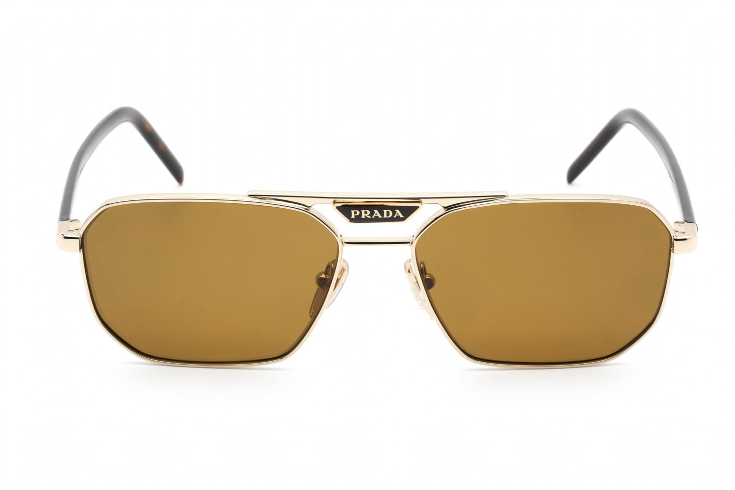 Prada Unisex Rectangle Sunglasses Shades PR 58 YS ZVN5Y1 Pale Gold