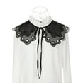 thumbnail image 2 of INSPIRE CHIC Detachable Fake Collar, Semi-Sheer Embroidery Mini Cape Neck Ruff for Blouse Black-6, 2 of 5