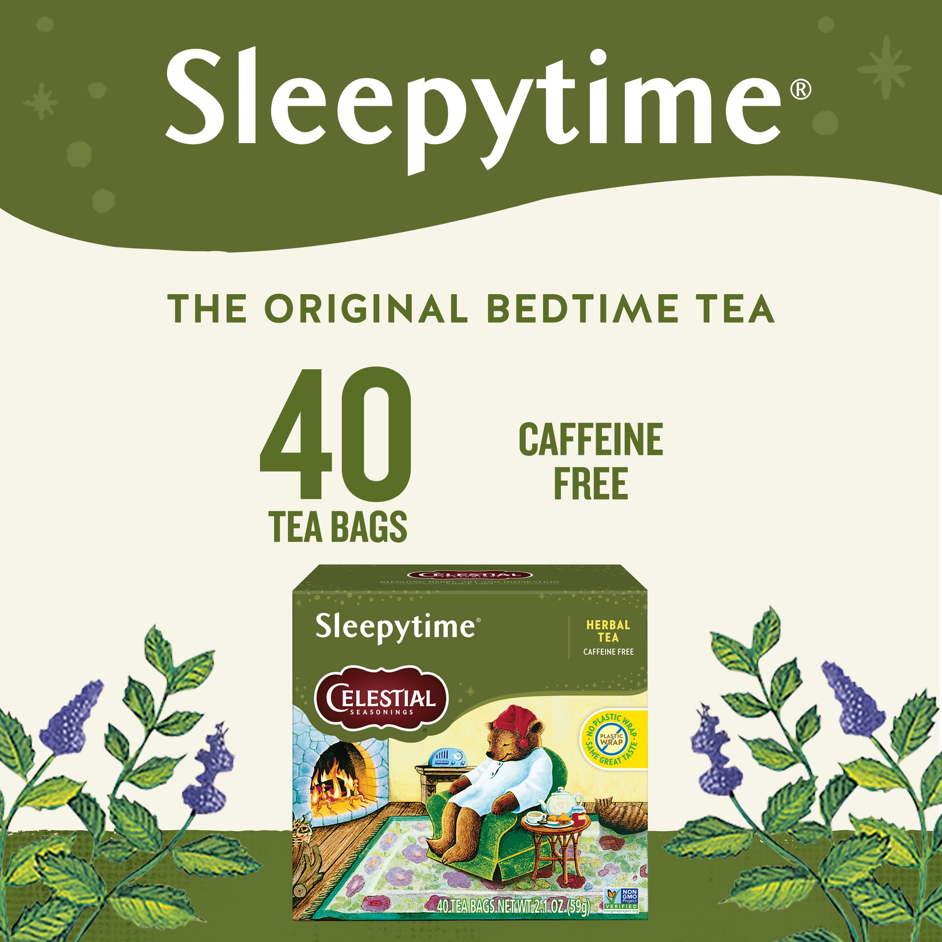 Celestial Seasonings Sleepytime Caffeine-Free Herbal Tea Bags (40 Count)