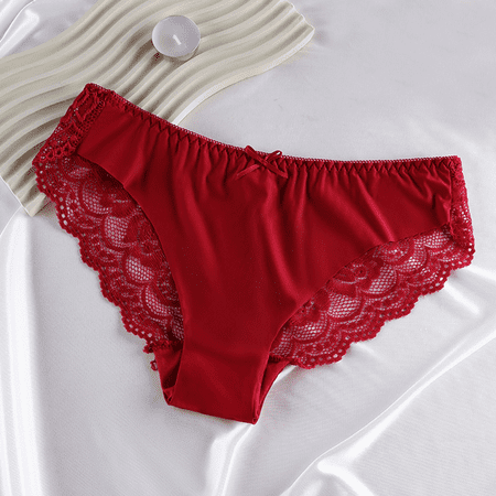 Fulorrnie Underwear for Women Plus Size Cheeky Seamless Breathable Panties Cute Elastic Waist Briefs No Show Panty    XL