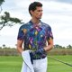 thumbnail image 3 of Balery Cosmic Purple Irises Camisa Polo de Hombre con Estampado, de Manga Corta y Tejido Medio, Camisa Tipo Golf Polo-Small, 3 of 6