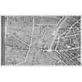 thumbnail image 2 of Turgot, Michel-Etienne  14x10 Black Ornate Wood Framed with Double Matting Museum Art Print Titled - Paris 1739 Sectional map, 2 of 4
