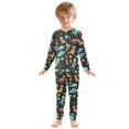 thumbnail image 3 of Dailycode Cotton Pajama Set Snug Fit Long Sleeve Top and Pants for 18M-8Y Cute Colorful Line Dinosaurs, 3 of 7