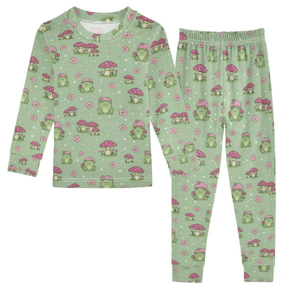 Boys Pajamas Girls Pajama Frog with Mushroom Head Cute Comfortable Cotton Two-piece Pajama Set