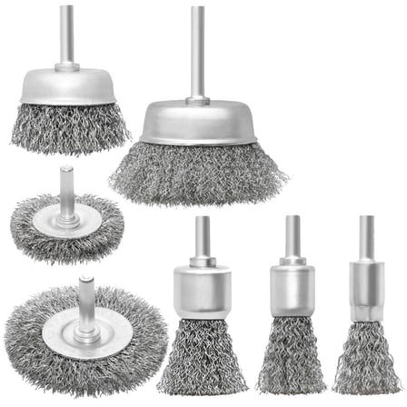 Wire Brush for Drill Set 7 Pcs, Abrasive Wire Wheel for Drill 1/4 Inch, Wire Cup Brush for Drill, Drill Wire Brush Coarse Crimped Carbon Steel, Wire Brush Drill Attachments