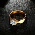 thumbnail image 7 of 2ct AAA CZ Titanium Band Women's 18K Gold Plated Wedding Jewelry Ring Size 6/7/8, 7 of 7