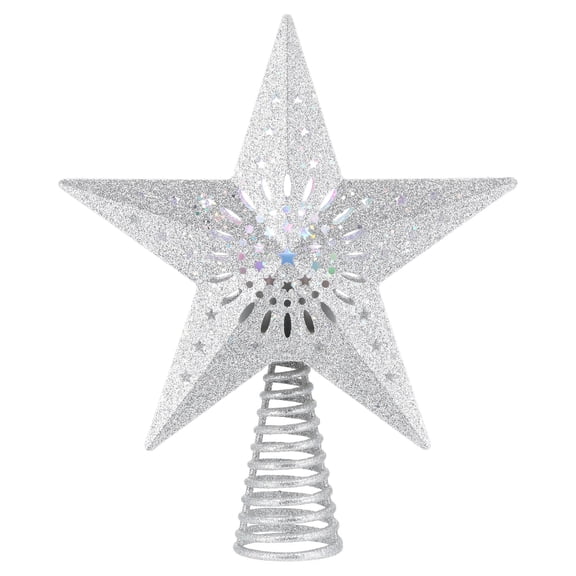 Projection LED Star Christmas Tree Topper, Silver, 10", by Holiday Time