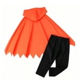thumbnail image 5 of Zylarhe Girls Halloween Cape Set Autumn Winter Print Hooded Cape Top Pants Two Piece Outfit Orange 3-6 Months, 5 of 8