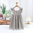 thumbnail image 2 of ZACPNCV Toddler Girls Corduroy Ruffle Sleeveless Dress Tutu Dress Baby Girls Summer Princess Dresses Gray 9-10 Years, 2 of 4