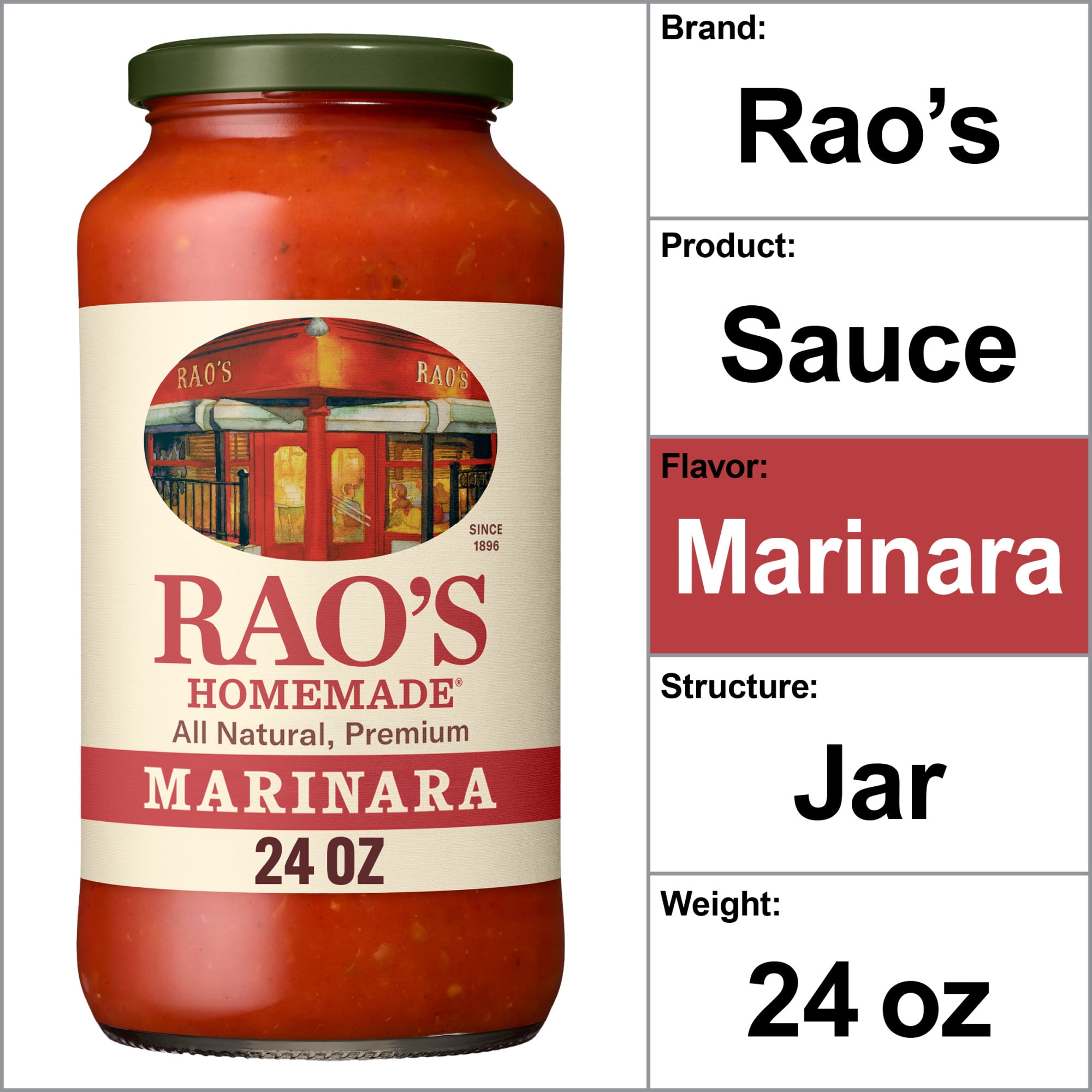 Rao's Homemade Marinara Sauce Made with Italian Tomatoes, 24 oz