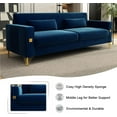 thumbnail image 3 of Mid-Century Modern Sofa Couch, 84" Loveseat Velvet Sofa, Large Sectional Couch with Gold Metal Legs for 3-4 Persons, Upholstered Deep Seat Couches for Living Room, Bedroom, Home, Office(Blue), 3 of 7