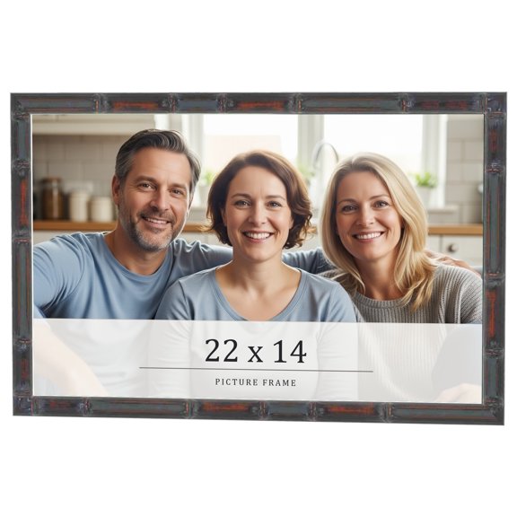 22x14 Frame Brown Bamboo with Dark Coffee/Walnut Finish | Solid Wood Picture Frame Width 0.75