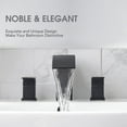 thumbnail image 3 of Matte Black Bathroom Sink Faucet 8 Inch Widespread Faucets Set with Pop Up Drain 3 Hole 2 Handles Stainless Steel Lavatory Vanity Faucet Waterfall Spout Deck Mounted, 3 of 9