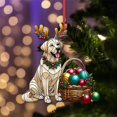 thumbnail image 4 of Christmas Ornament Adorable Dog Design for Holiday Decor Tree Decoration or Gift for Dog Lovers/ Christmas Ornament 2D Flat 8Cm H, 4 of 6