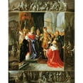 thumbnail image 2 of Frans Francken the Younger 12x14 Black Ornate Wood Framed Double Matted Museum Art Print Titled: The Emperor Charles V Shown the Virgin's Robes, 2 of 5