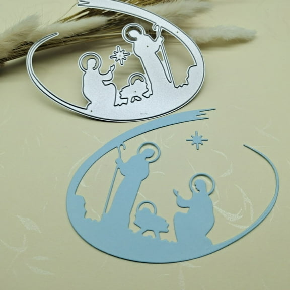 Christmas Die Cuts for Card Making, Ouginx Nativity Metal Cutting Dies DIY Die Cutters Die Stencils for Scrapbooking, Embossing & More