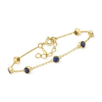 Ross-Simons 2.50 ct. t.w. Bezel-Set Sapphire Station Bracelet in 18kt Gold Over Sterling, Women's, Adult