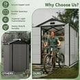 thumbnail image 4 of Sylviera 6x8FT Resin Outdoor Storage Shed with Floor, All-Weather Waterproof Plastic Garden Shed for Backyard, Heavy-Duty Storage Shed for Tools, Bikes & Lawn Equipment, 4 of 8