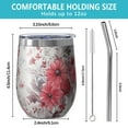 thumbnail image 5 of 12oz Stemless Wine Tumblers Pioneer Flower Vacuum Insulated Stainless Steel Travel Tumbler Cups Mug with Lid and Straw for Champaign,Cocktail,Beer with Cleaning Brush, 5 of 5