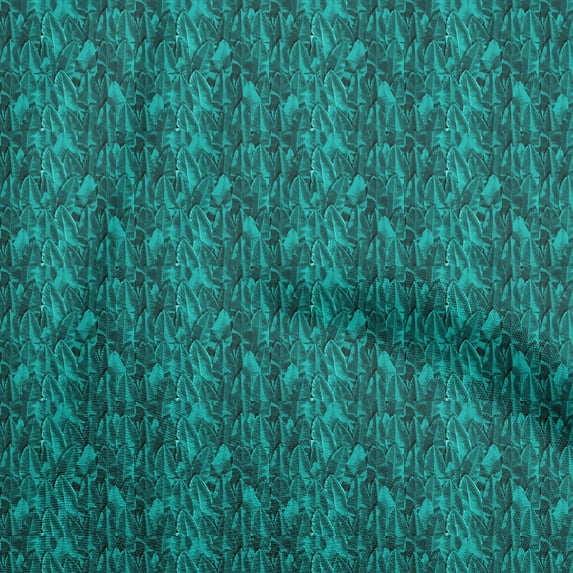 oneOone Cotton Cambric Turquoise Blue Fabric Ocean Underwater Life Sewing Material Print Fabric By The Yard 42 Inch Wide