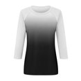 thumbnail image 4 of Shirt for Women's Fashion Casual Raglan Sleeve Round Neck 3/4 Sleeve Loose Printed T-Shirt Ladies Top, 4 of 5