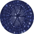thumbnail image 1 of Ahgly Company Tapis Rond Lavable en Machine Intérieur Transitionnel Bleu, 5 Pieds Rond, 1 of 7