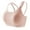 Pink, variant on Sports Bras For Women Halter Neck Gathering Bra Ribbed Double Strap Crop Top Solid Color Yoga Camisole