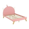 thumbnail image 5 of Aukfa Platform Bed with Unicorn Horn Headboard for Kids, Wood Full Size Bed Frame - Pink, 5 of 8