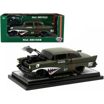 1957 Chevrolet 150 Sedan #57 Matt Green Metallic "Major Bruiser" Limited Ed to 5650 pcs 1/24 Diecast Model Car by M2 Machines