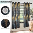 thumbnail image 3 of Yayeee Window Curtains Light Filtering 63"x42" Grommet Panel Pair Home Living Room Decor, Navy Blue Art Pattern, 3 of 7