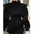 thumbnail image 4 of GigrtiJin Casual Jacket for Women Solid Color Lapel Long Sleeve Outwear with Belt Versatile Elegant Outcoat, 4 of 4