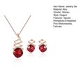 thumbnail image 7 of Ziurtnc 1 Set Women Necklace Geometric Cubic Zirconia Twisting Elegant Red Square Rhinestone Inlaid Stud Earrings Kit Fashion Jewelry, 7 of 7