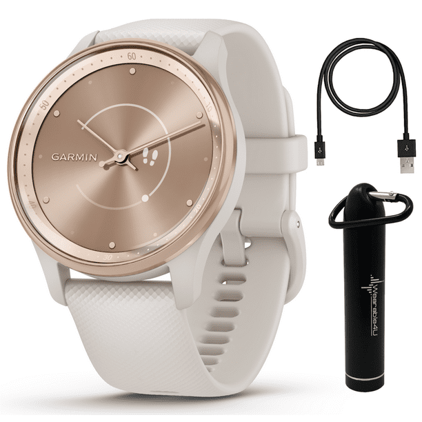 Garmin Trend 40 mm Hybrid Women Smartwatch, Peach Gold Stainless with Ivory Case with Wearable4U Power Bank Bundle - Walmart.com