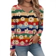 thumbnail image 2 of HLKJKLS Long Sleeve Shirts For Women Casual Long Sleeve V Neck T Shirt Polyester Spandex Spring Winter Fashion Blue S-Xxl, 2 of 7