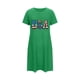 thumbnail image 5 of Camisón corto de talla grande para mujer, camisón de manga corta con estampado de pecho a la moda, camisón para mujer, 5 of 5