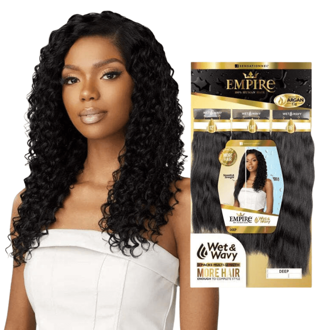 Sensationnel Empire 100% Human Hair Multi-Pack Wet & Wavy Bundle Deal- Deep Wave