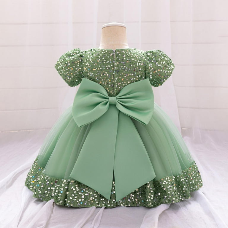 green silk cut out dress Velvet Sequin Puff Sleeve Dress main image 0