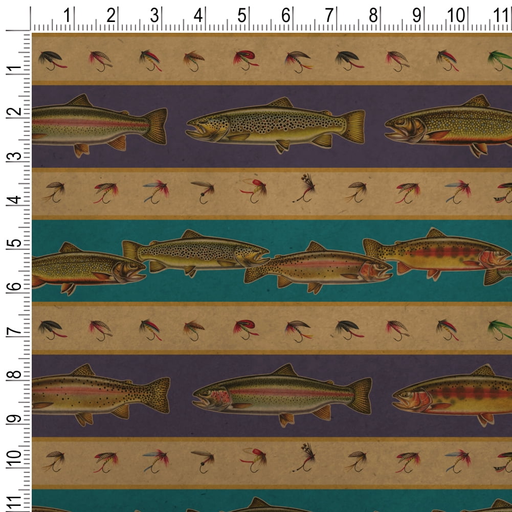Trout River Lake Fly Fish Fishing Premium Kraft Roll Gift Wrap Wrapping Paper