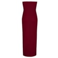 thumbnail image 5 of Ecqkame 2025 Women's Long Formal Dress Sexy Split Sleeveless Off Shoulder Solid Color Dresses Hollow Out Wrap Chest Flowy Dresses Wine L, 5 of 7