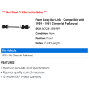 Front Sway Bar Link - Compatible with 1959 - 1961 Chevy Parkwood 1960
