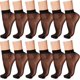 thumbnail image 1 of 12 Pairs Women Ankle High Nylon Sheer Socks Soft Silky Short Socks, 1 of 5