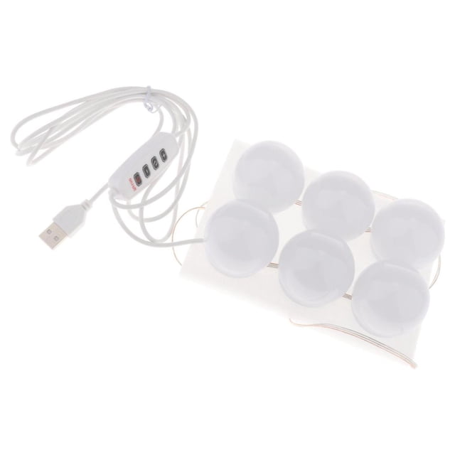Maytalsory Lampes Miroir à DEL Style Coiffeuse Ampoules Trousse Cosmétique Lampe 6 Ampoules 1 Ensemble
