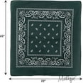 thumbnail image 5 of Motique Accessories Set of 3 Paisley Bandanas – 100% Cotton - Hunter Green, 5 of 6