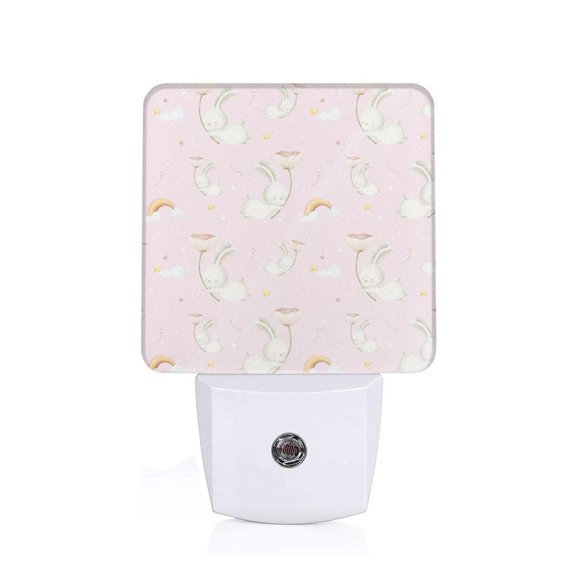 Saiise Rainboe et Lapin Ou Veilleuse - Luminaire Mural à LED avec Capteur Crépusculaire, Idéal pour Chambres, Salles de Bains, Couloirs et Cuisines-Us