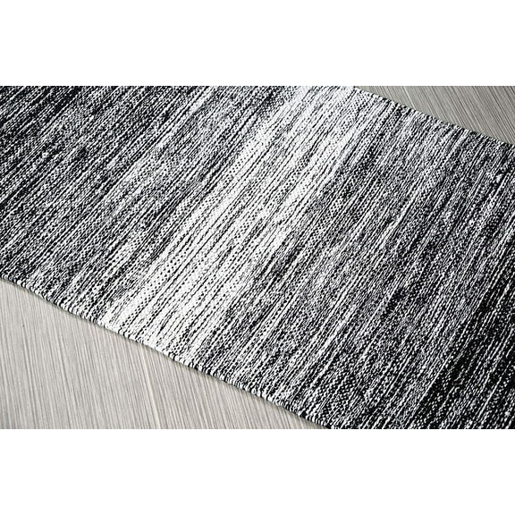 Black & White Cotton Door Mat Rug Indoor Outdoor - 2x3' Entrance Entryway Rug Kitchen Bath Home Décor (24 x 36")